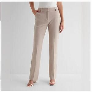 NWT Express Editor Boot Mid Rise Beige Khaki Neutral Work Office Pants Size 8